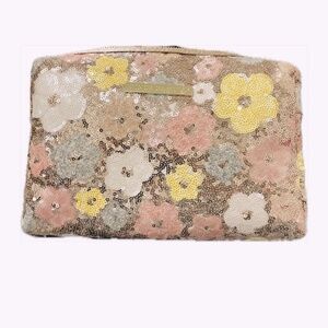 Vince Camuto Floral Sequin makeup bag